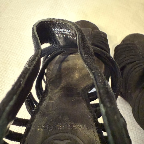 Tory Burch Black Heels Strappy Design ALL LEATHER Good Condition Offers Welcome - Picture 9 of 16